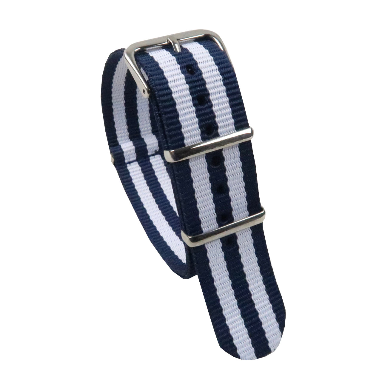 Navy/White Nato Style Watch Strap 