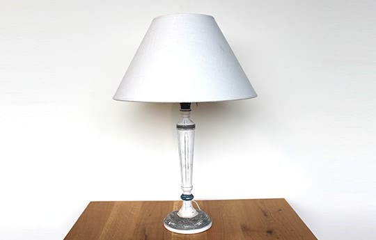 Grey Wooden Rococo Lamp