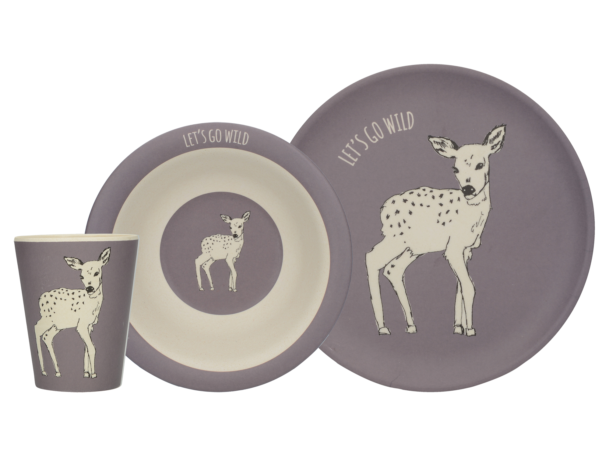 Creative tops Into The Wild Deer 3 Piece Children's Dinner Set