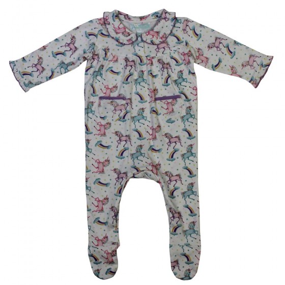 Powell Craft Unicorn Print Baby Jumpsuit