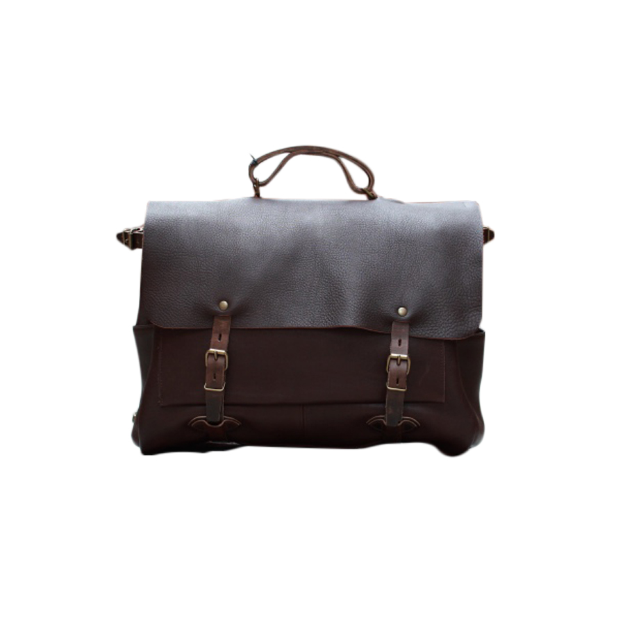 Bleu de Chauffe Leather Irving Peat Business Bag