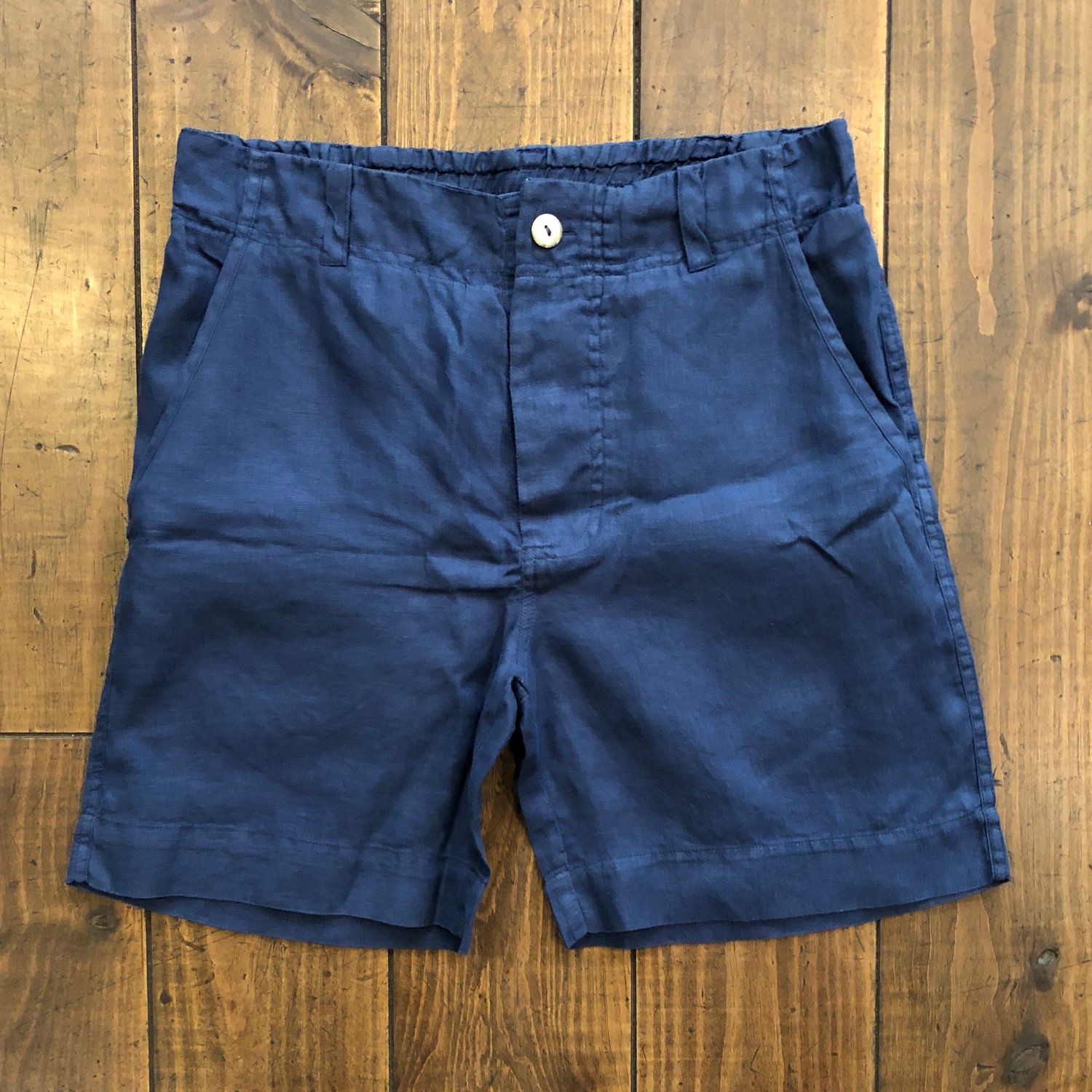 Fox Haus Baja Blue Linen Bermuda