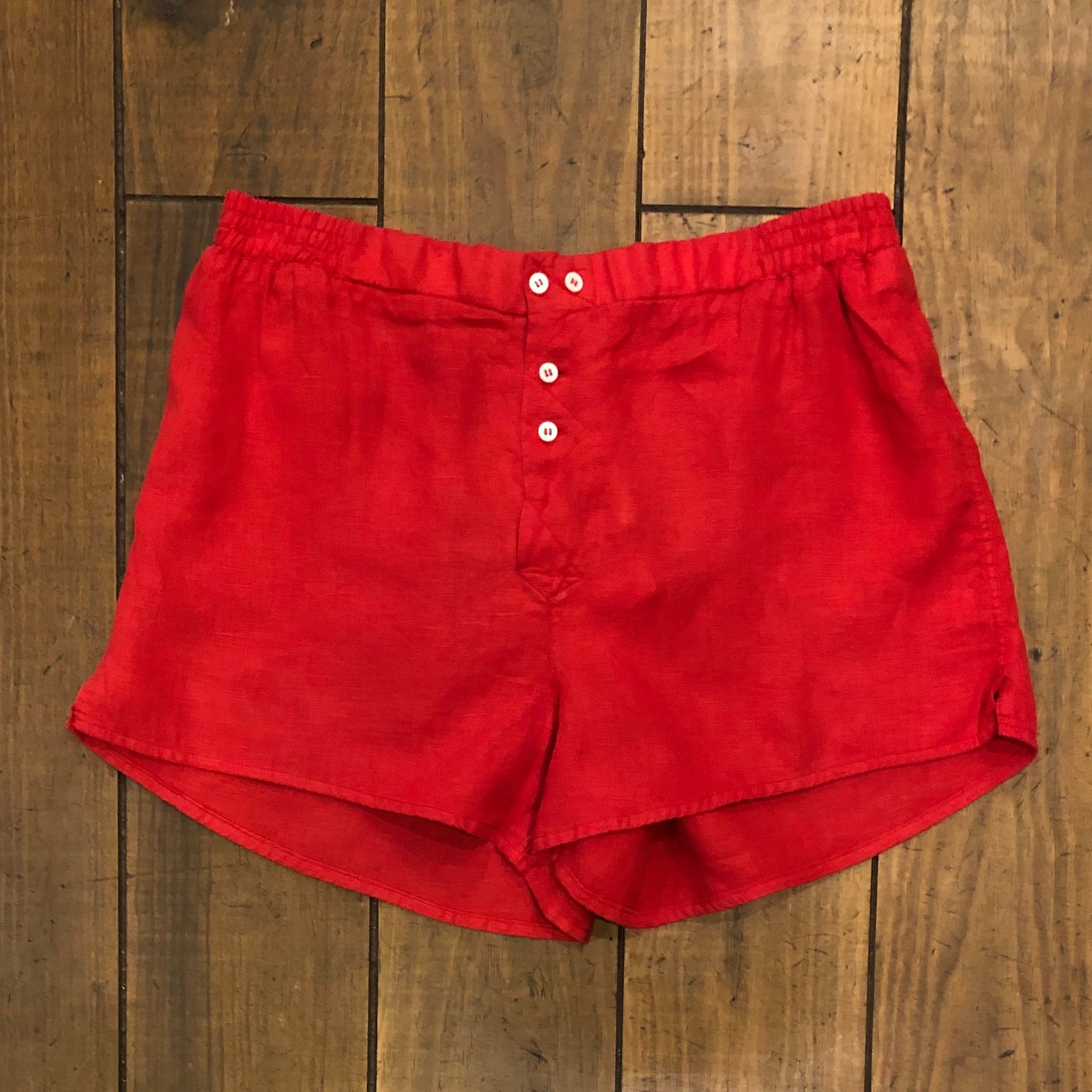 Fox Haus Gardenia Red Linen Boxer