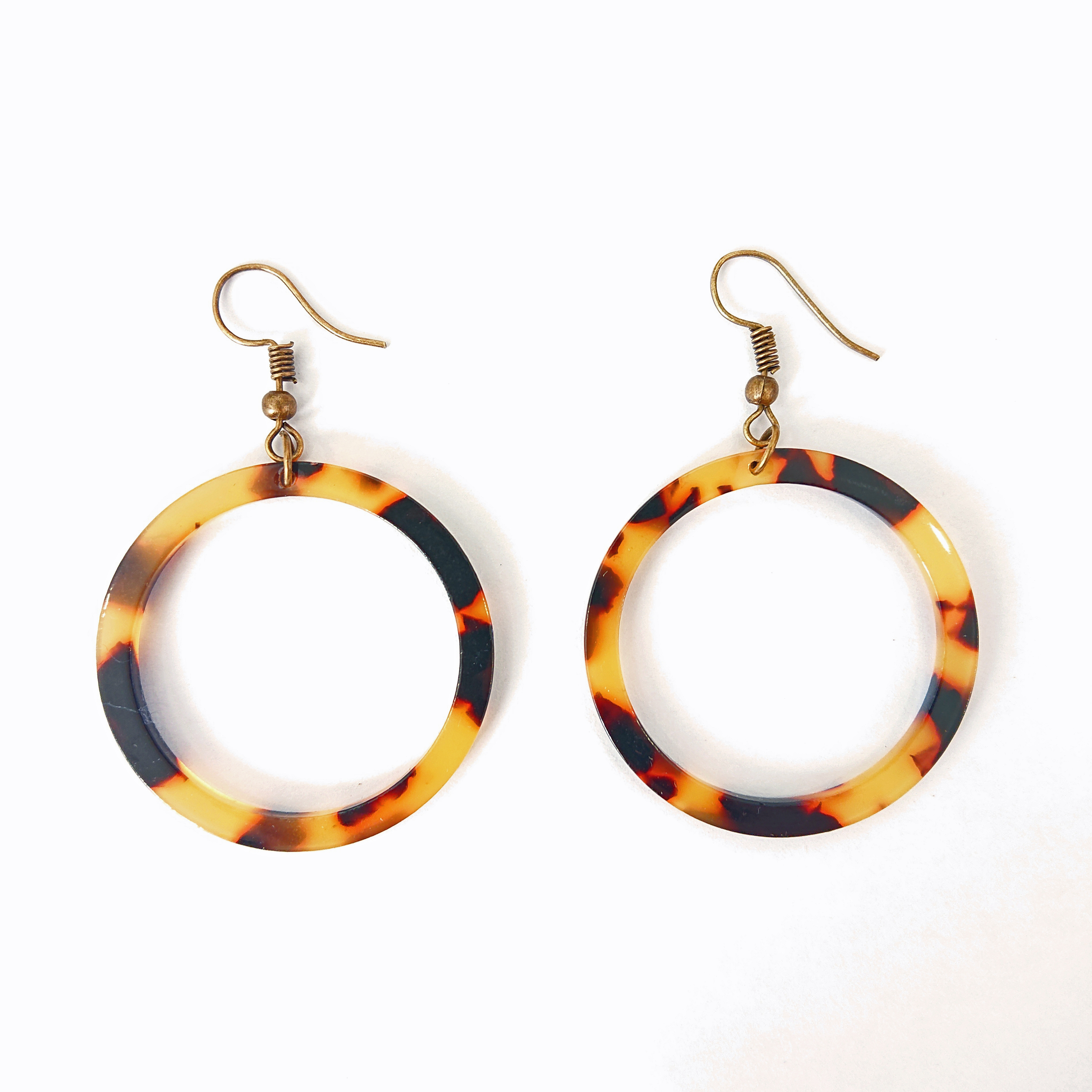 Hyde And Seek Tortoise Shell Circle Earrings