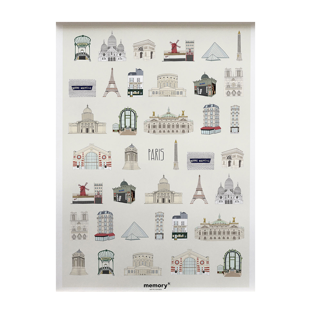 Memory Affiche 50 X 70 Cm Paris Poster