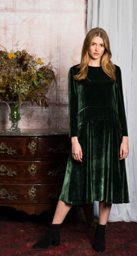 Etiem Green Velvet Dress