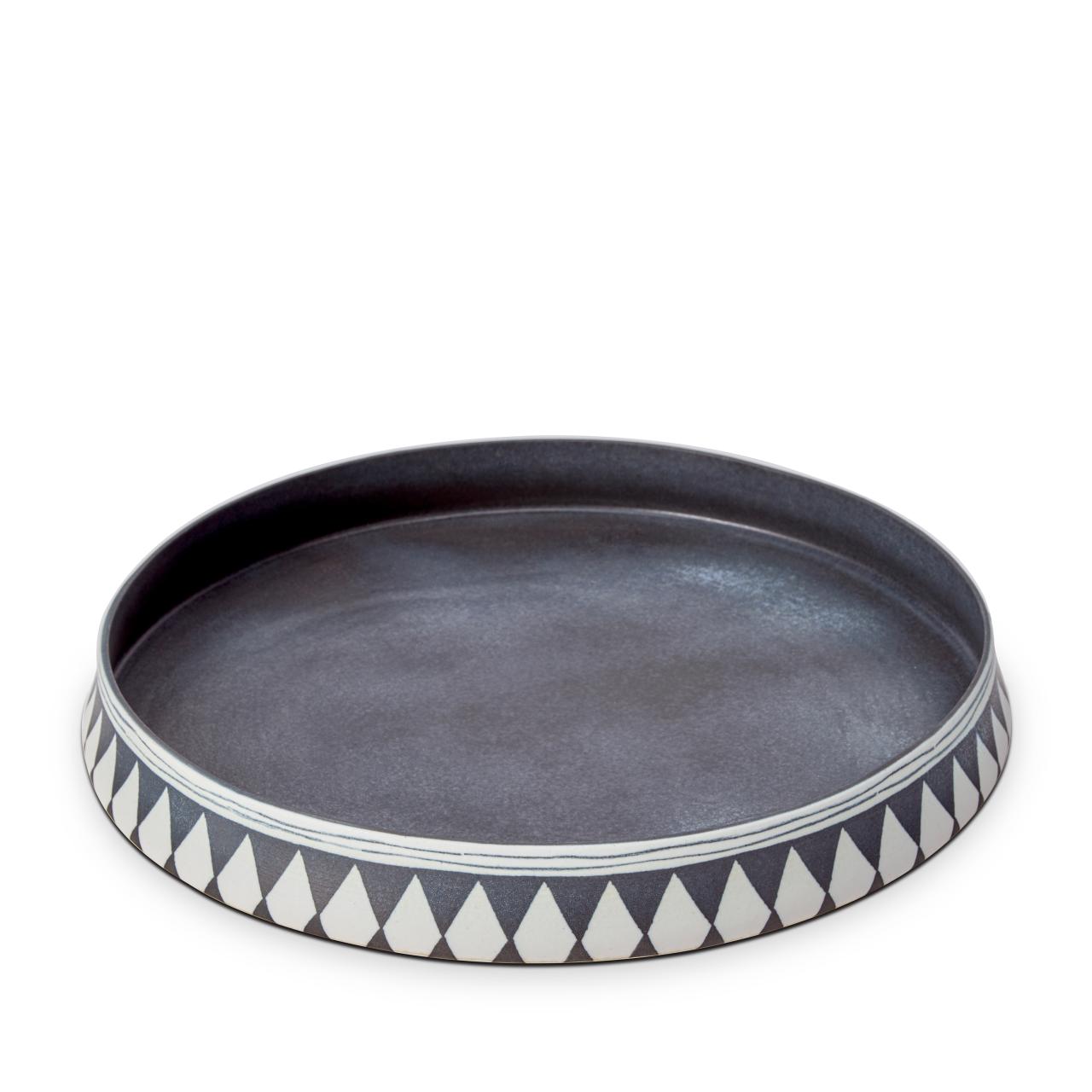 L'Objet Large Tribal Diamond Round Platter