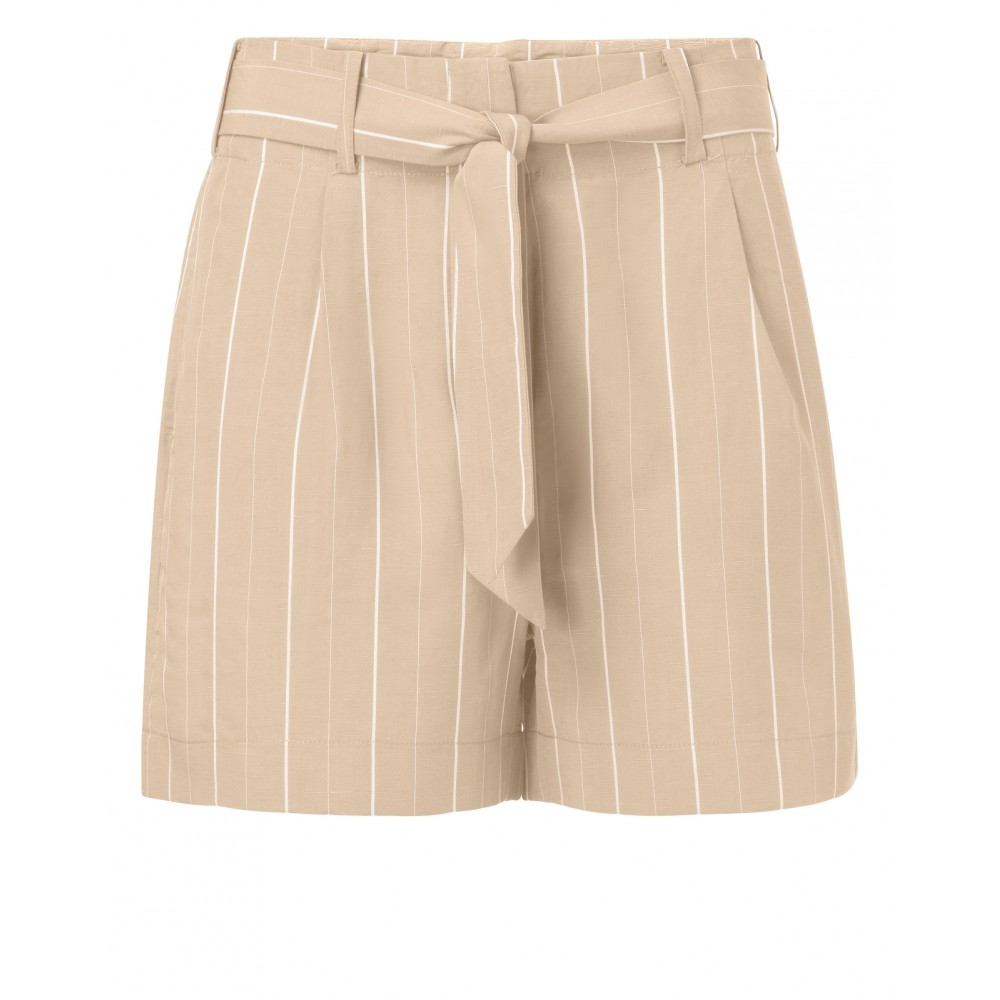 Yaya 123101 Sand Stripes & Tie Paper Bag Waist Shorts 