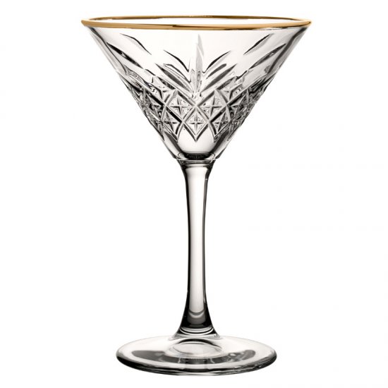 Utopia 8oz Timeless Vintage Martini Gold Rim Glass