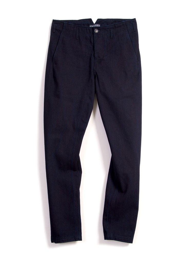 Hansen Black Indigo Cotton Svenning Pants