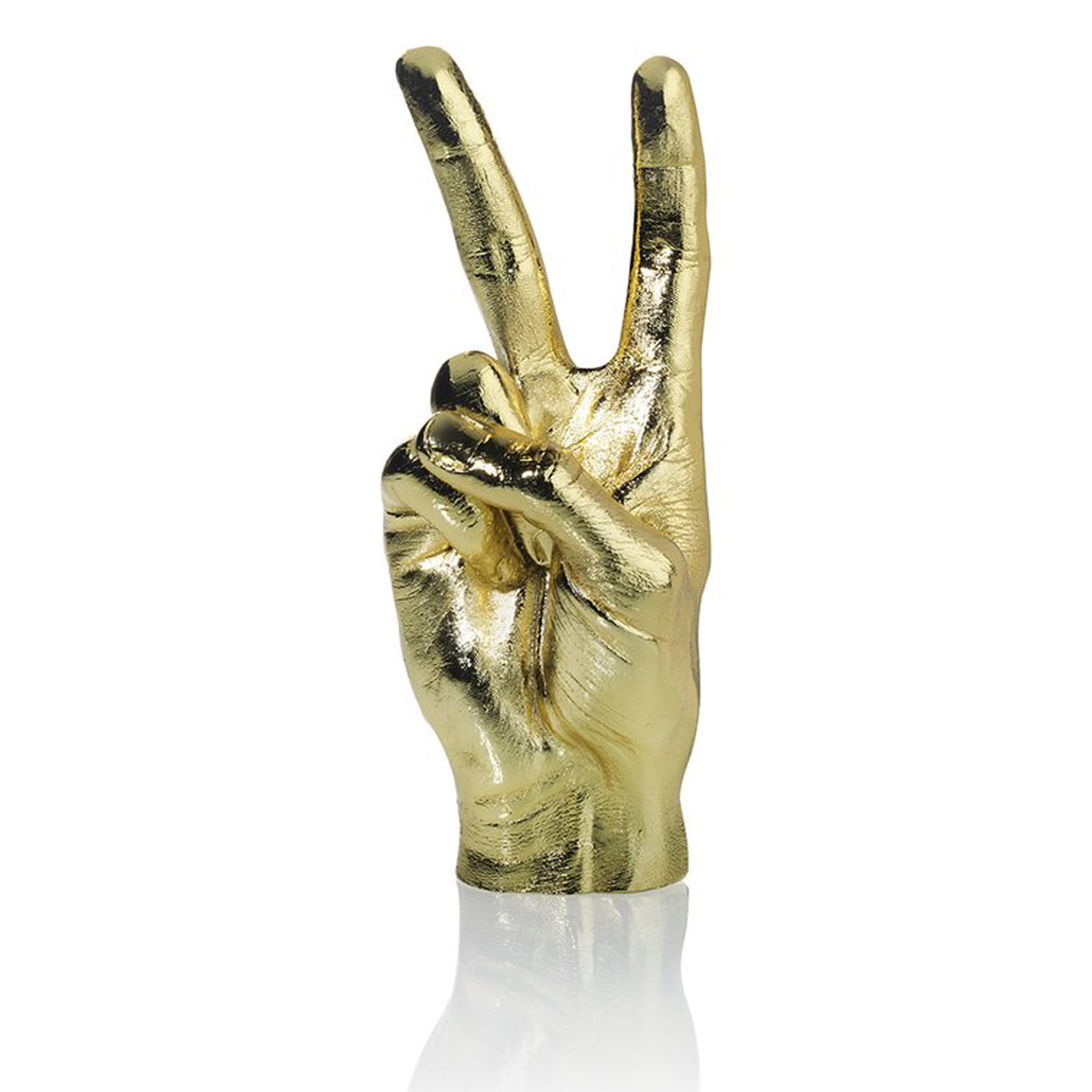 Bitten Design Gold Peace Hand Sculpture