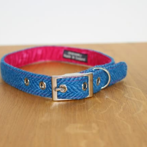 pink-harris-tweed-dog-collar