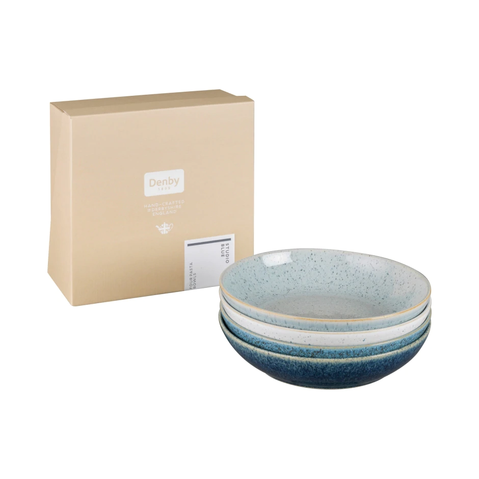 Denby Studio Blue 4 Piece Pasta Bowl Set