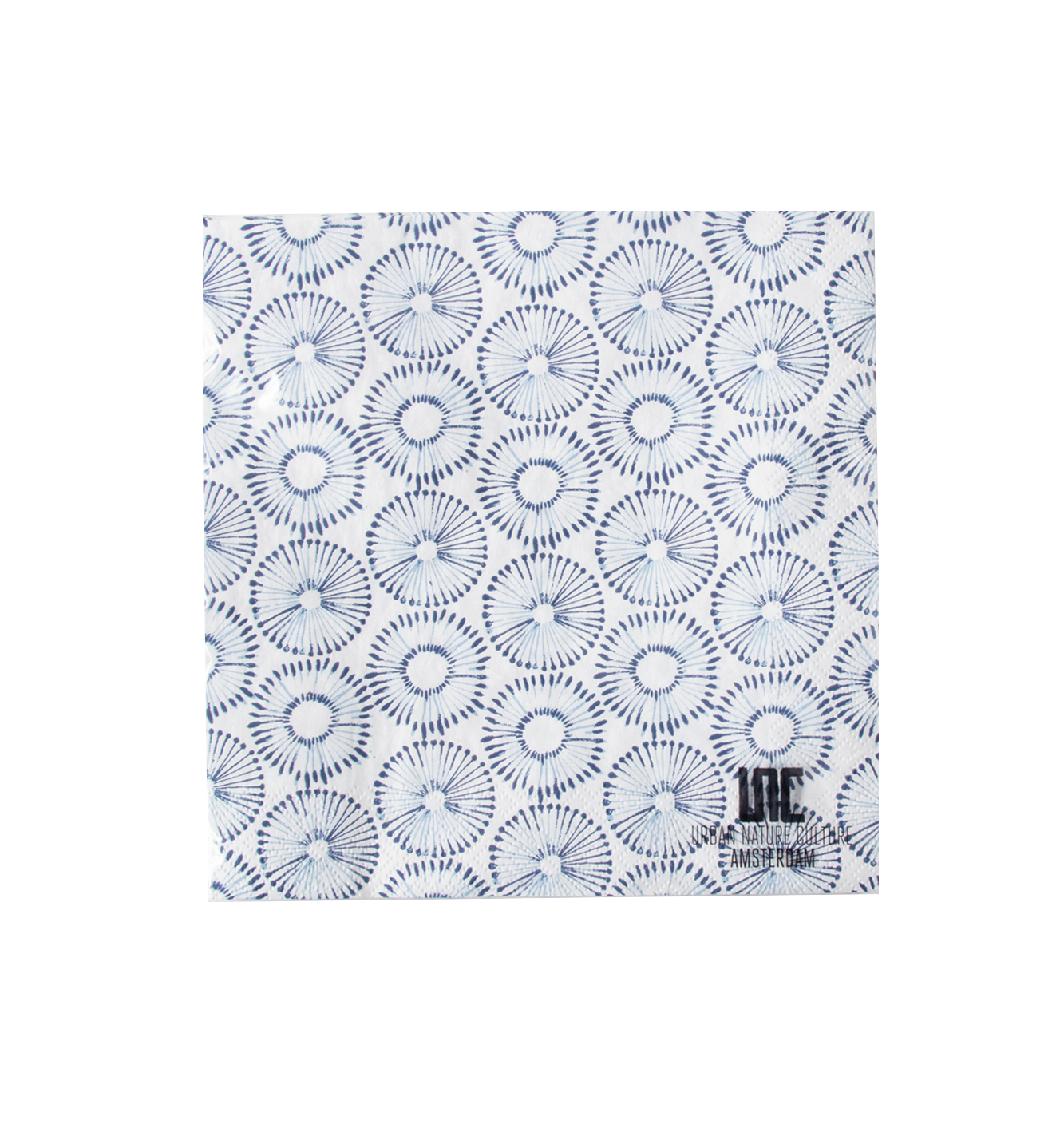 Urban Nature Culture White Blue Dandelion Napkin