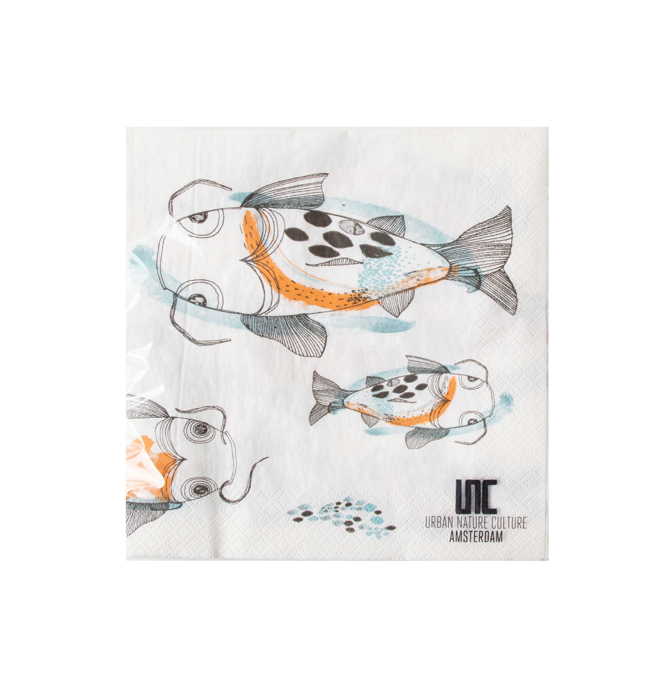 Urban Nature Culture White Orange Fish Koi Napkin