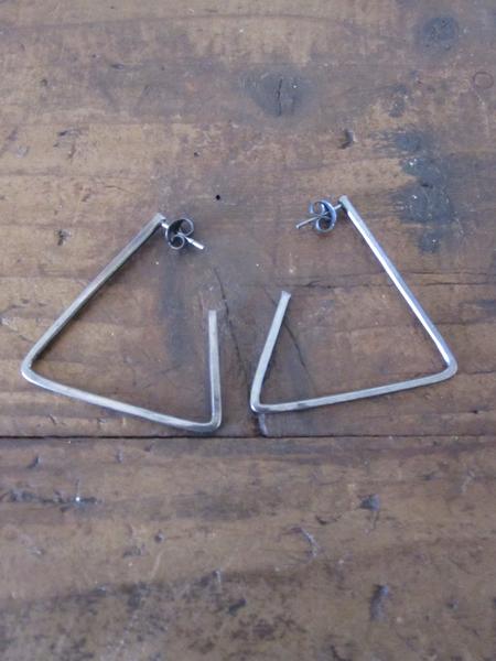 silver jewellery Triangle Hoops Oxidised