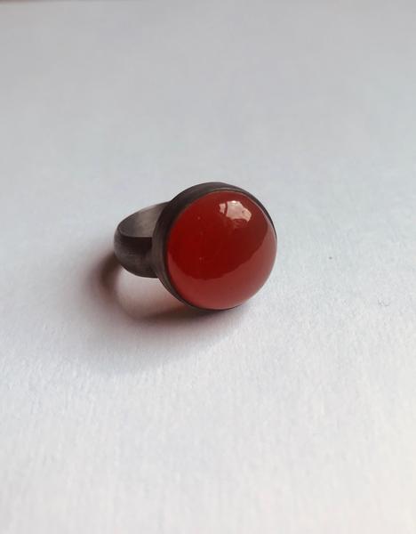 silver jewellery 925 Silver Oxidised Carnelian Ring