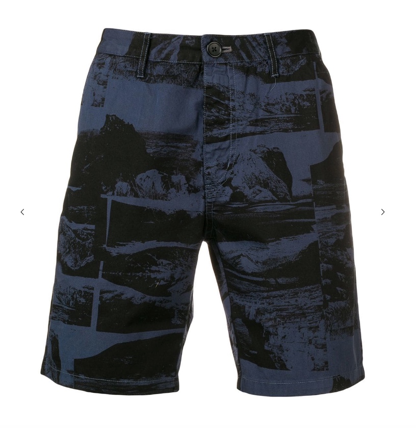 PS Paul Smith Men's Blue 'Harold's Collage' Print Cotton Shorts