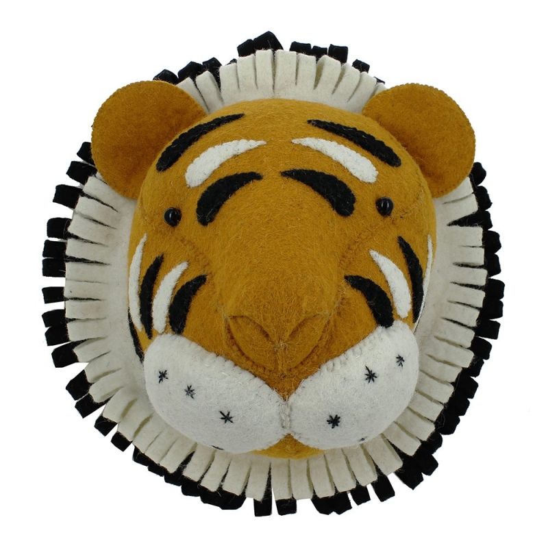 Fiona Walker England Felt Tiger Head Wall Decor