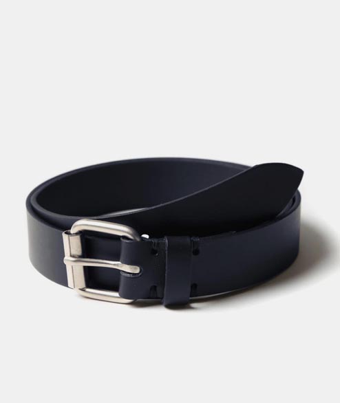 Edwin Small Navy Leather Prime Fine Belt