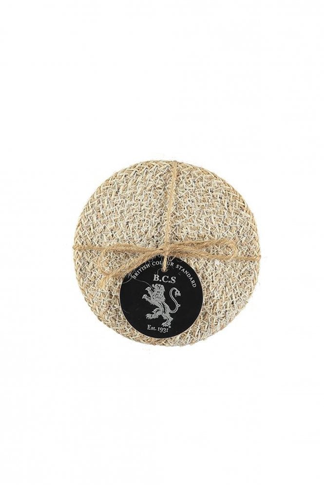 The Home Collection Pearl White Jute Coasters