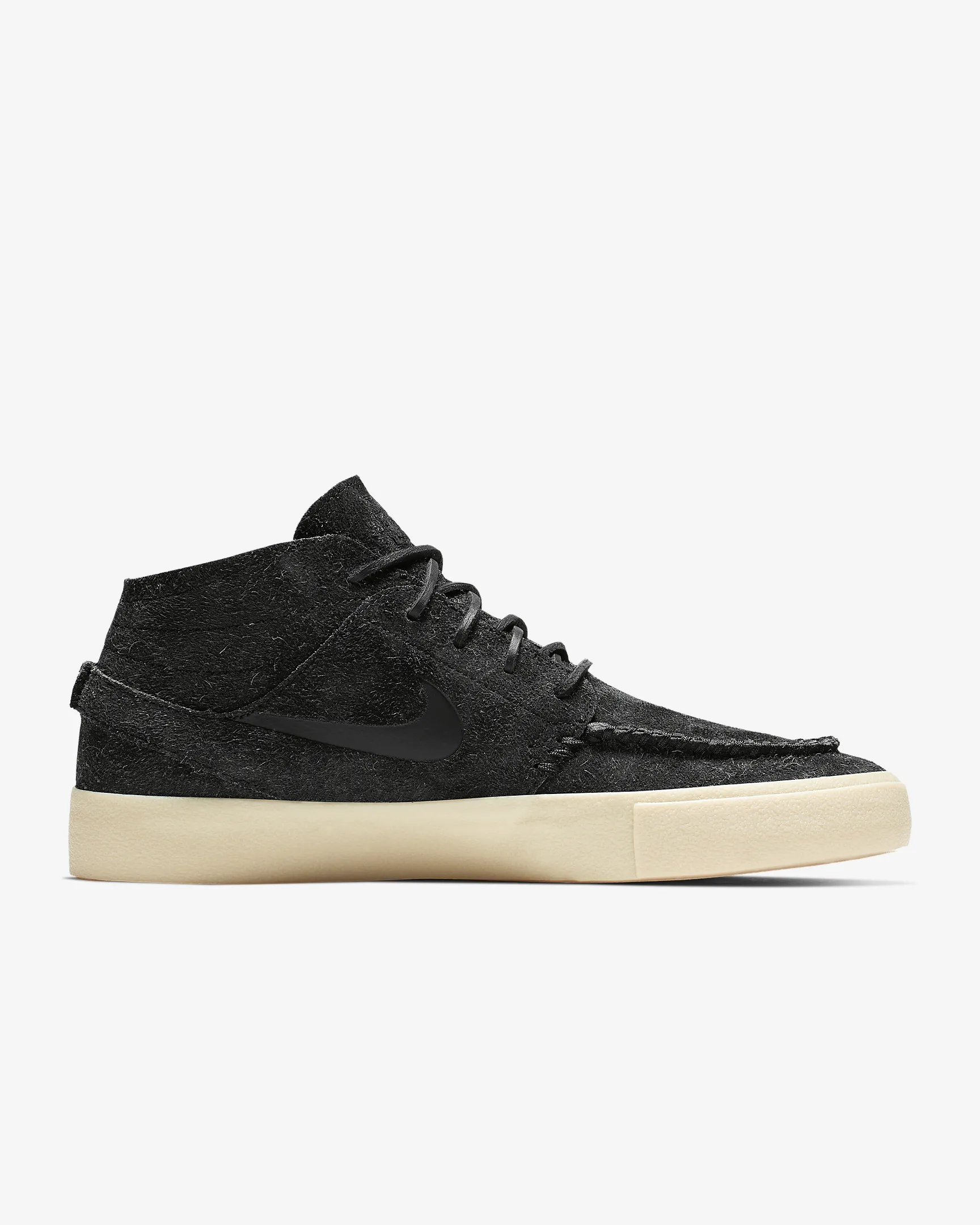 Nike Black Beige Hairy Suede Janoski Mid RM Crafted Shoe