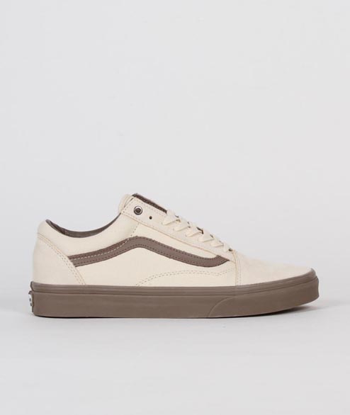 Vans  Cream Canvas and Suede CD Old Skool Shoes