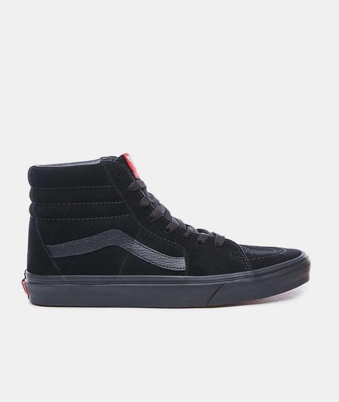 Vans  Black and Black Canvas Sk8 Hi Shoes