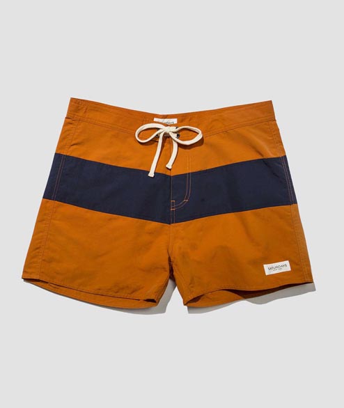 Saturdays NYC Rust Navy Nylon Grant Boardshort