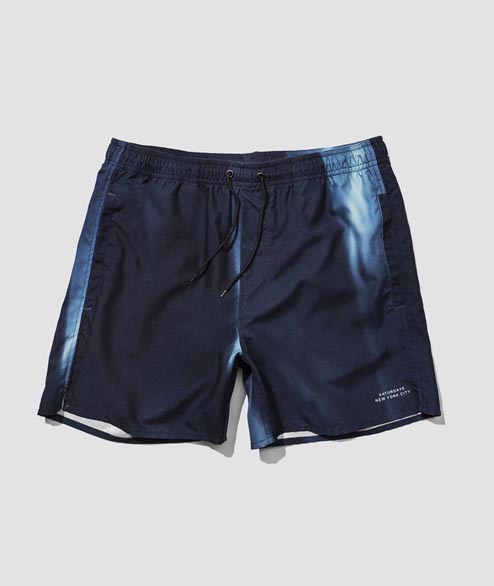 Saturdays NYC Navy Prism Polyester Timothy Swim Short