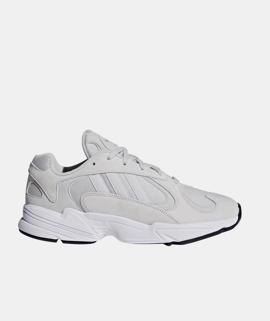 Adidas Grey and Cloud White Nubuck Yung 1 Mens Originals Shoes