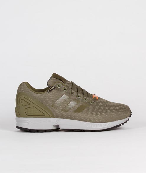 Adidas Olive Nylon and Gore Tex Originals ZX Flux GTX Shoes