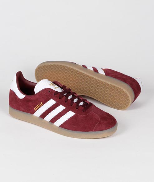 Trouva: 12 US - 46 2/3 EU Maroon White Gum Nubuck Originals Gazelle Shoes