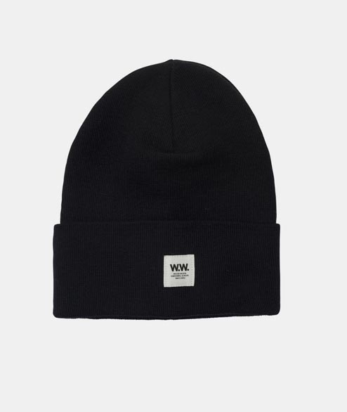 Wood Wood Black Wool Gerald Tall Beanie