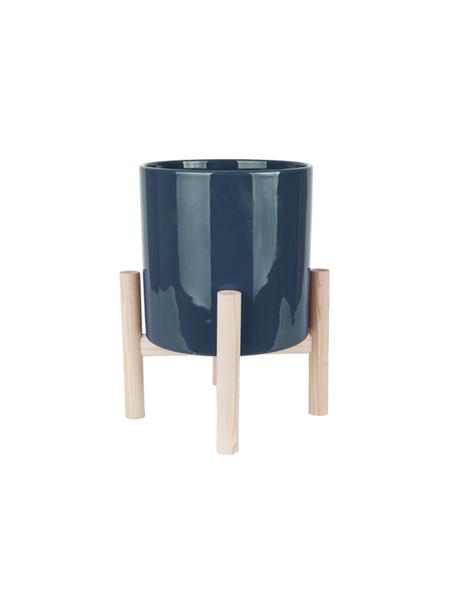 Present Time Dark Blue Trestle Ceramic Plant Pot