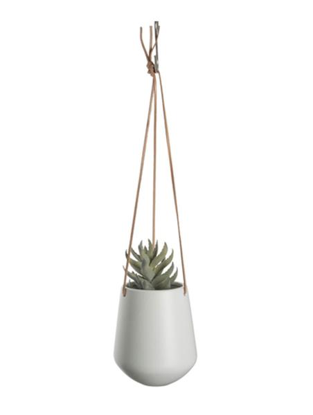 Present Time Large Matt White Hanging Pot