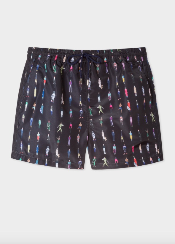 Paul Smith Men's Navy 'People' Print Swim Shorts