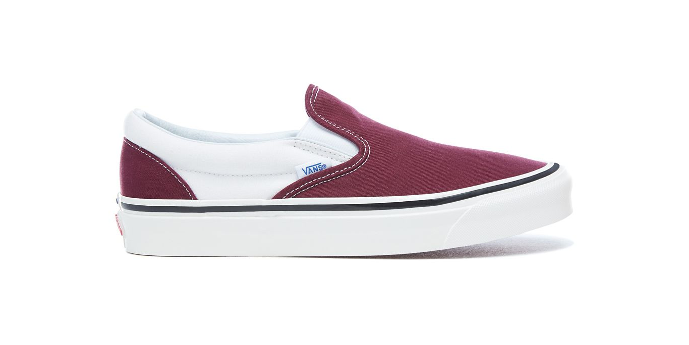 Vans  Og Burgundy White Textile 98 Anaheim Factory Classic Slip On