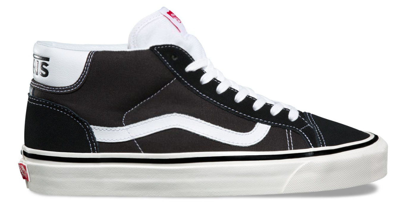 Vans  Black White Canvas Mid Skool 37 Dx Skate Shoe