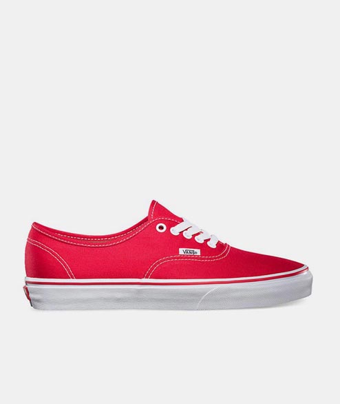 Vans  Red Net Textile Authentic Skate Shoe