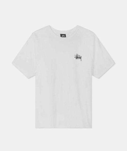 Stüssy White Cotton Basic Tee