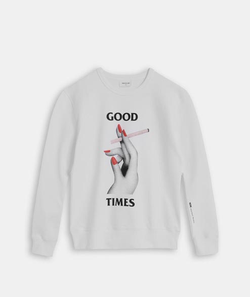 Wood Wood Bright White Cotton Hugh Sweatshirt