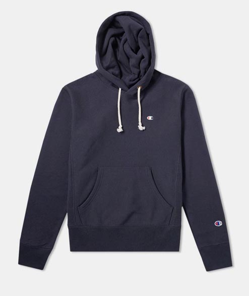 Champion Navy Cotton Reverse Weave Hooded Sweatshirt