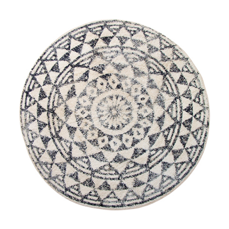 HK Living Large Cotton Round Bath Rug 120 cm