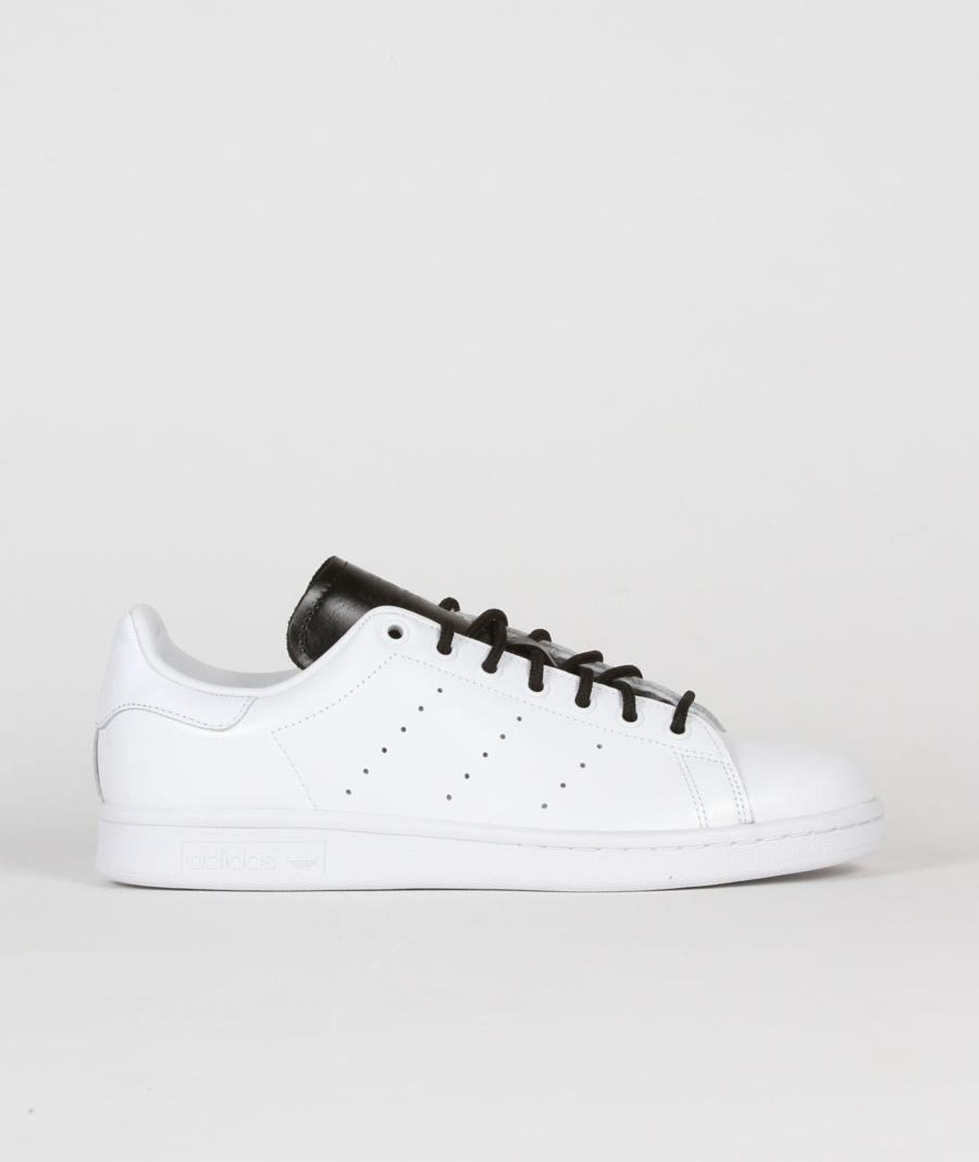 Adidas White and Black Leather Originals Stan Smith Shoes