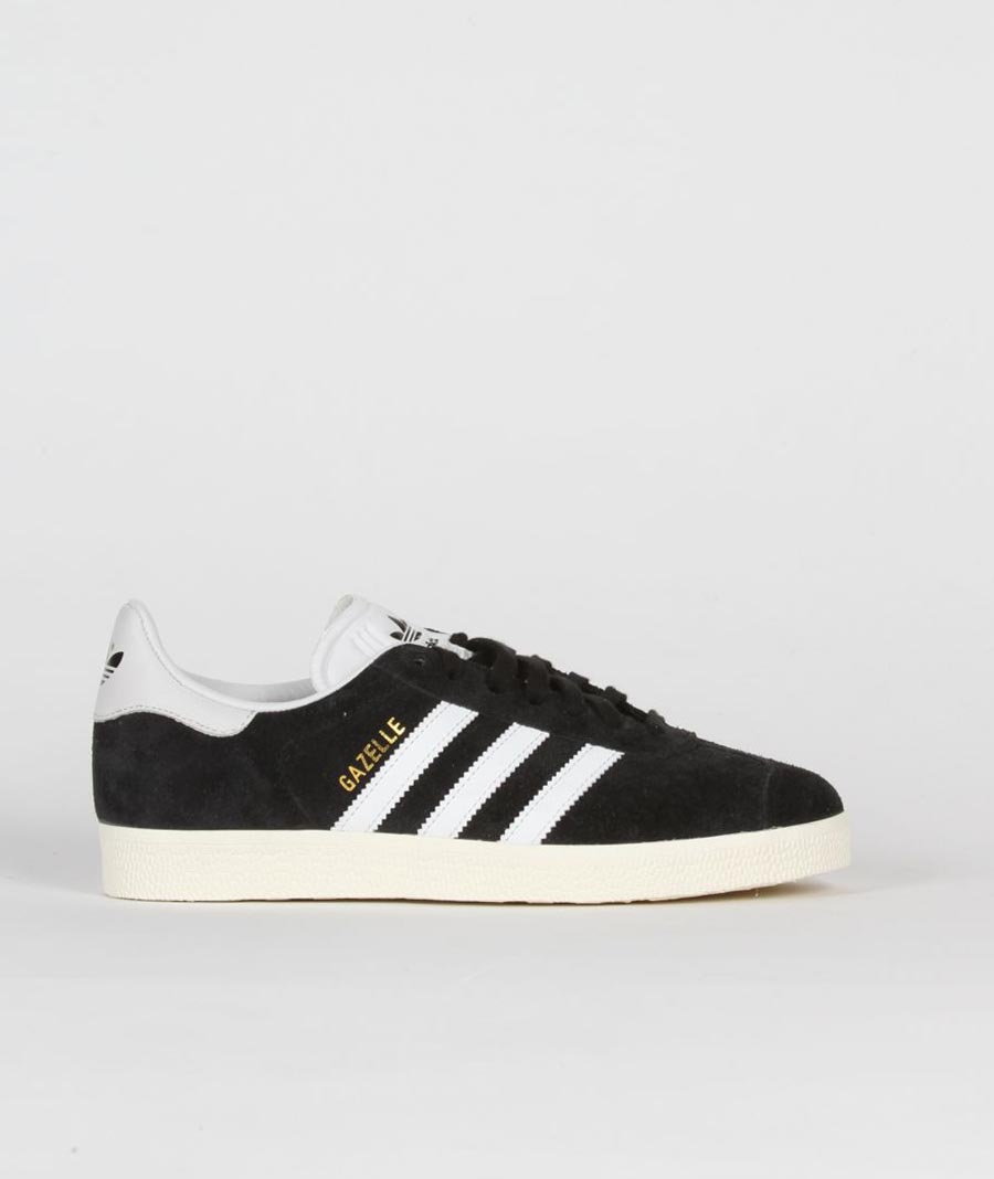 Adidas Size 8 Vintage Black and White Leather Originals Gazelle Shoes