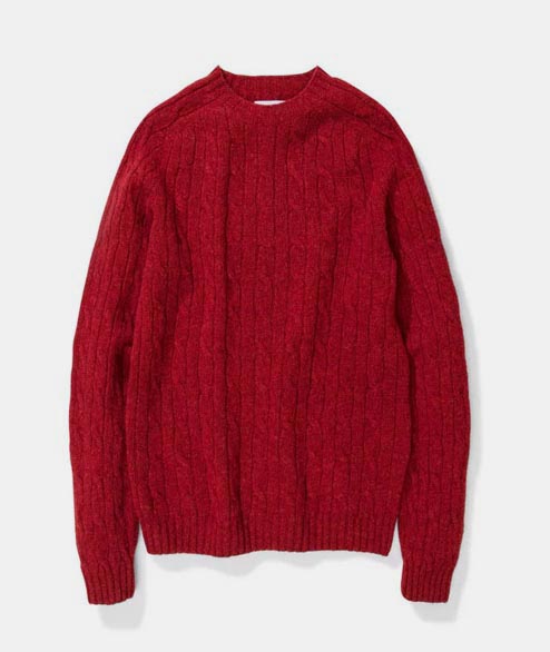 Norse Projects Cabin Red Birnir Cable Lambswool Sweater