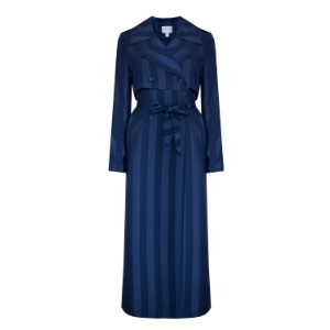 Trouva: Navy Blue Nadia Claude Stripe Trench Coat