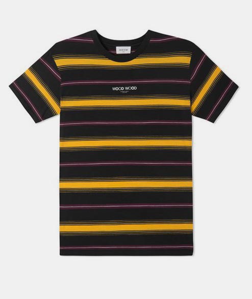 Wood Wood Yellow Stripe Cotton Perry T Shirt