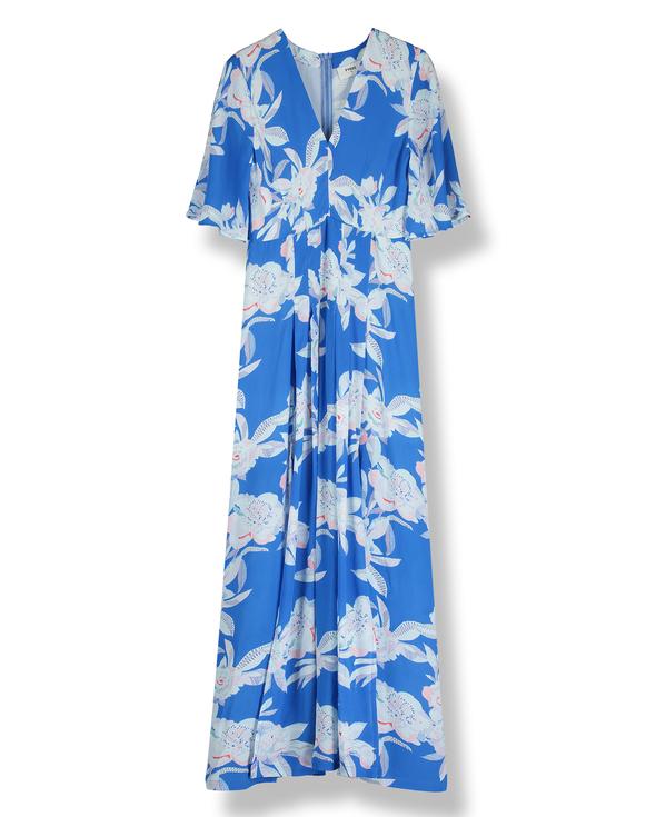 Pyrus  Dahliah Printed Maxi Dress In Blue Line Floral